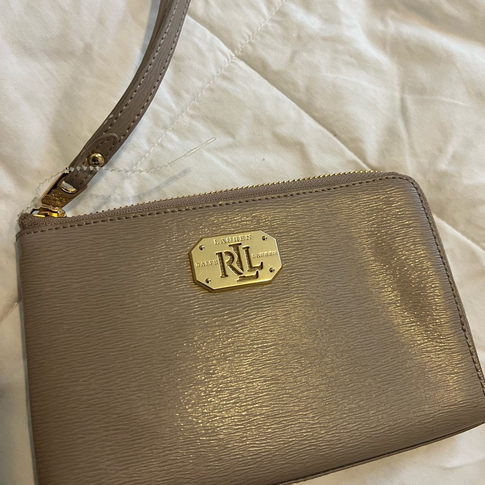 Ralph Lauren Taupe Wristlet